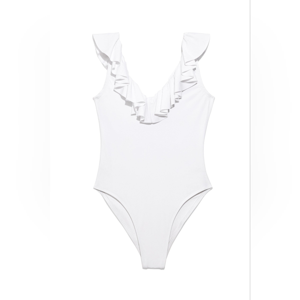 BNWT Liberty & Justice White One Piece Ruffle Mariama